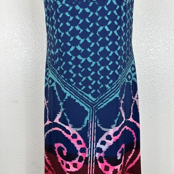 Donna Morgan Blue and Red Maxi Dress - Picture 9 of 14